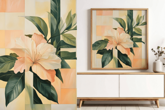 Download Geometric Floral Elegance Abstract Art - Floral Collection