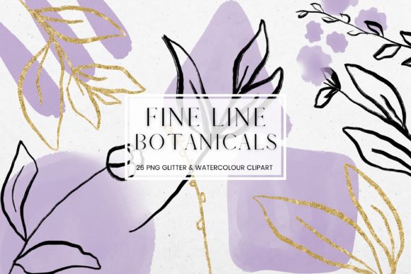 Download Fine Line Floral, Purple Watercolour - Floral Collection