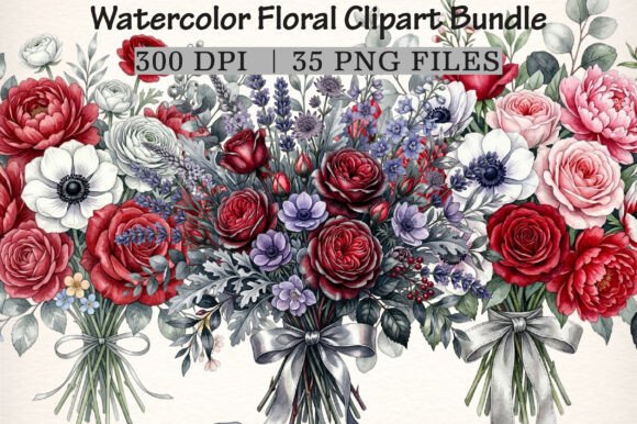 Download Watercolor Floral Clipart Bundle - Floral Collection
