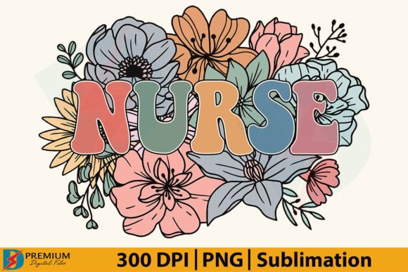 Download Retro Floral Nurse PNG, Flower Design - Floral Collection