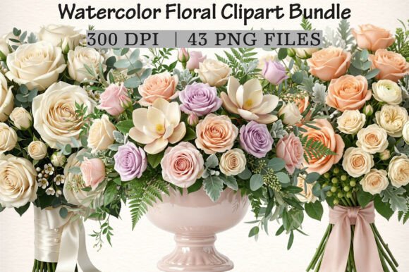 Download Watercolor Floral Clipart Bundle - Floral Collection