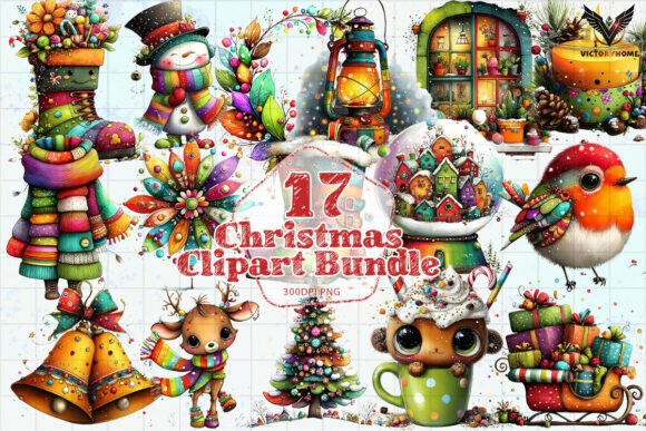 Download Cute Christmas Clipart Bundle PNG - Christmas clipart Collection