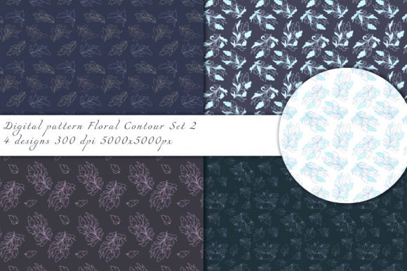 Download Floral Contour Set 2 (Patterns Set) - Floral Collection