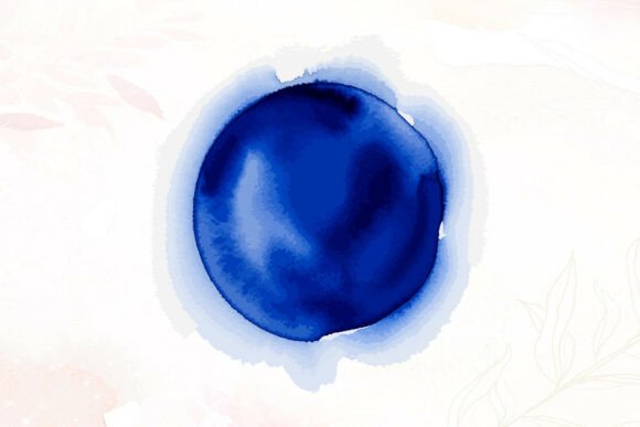 Download Indigo Blue Watercolor Round Blotch - Blotch Collection