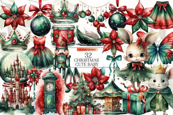 Download Cute Christmas Clipart Bundle - Christmas clipart Collection