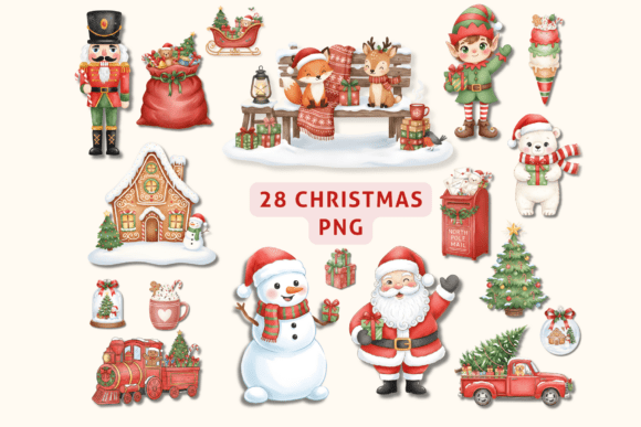 Download Cute Christmas Clipart PNG Bundle - Christmas clipart Collection