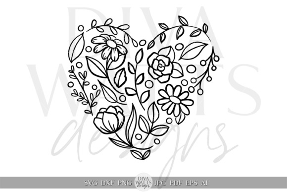 Download Floral Heart Illustration SVG - Floral Collection