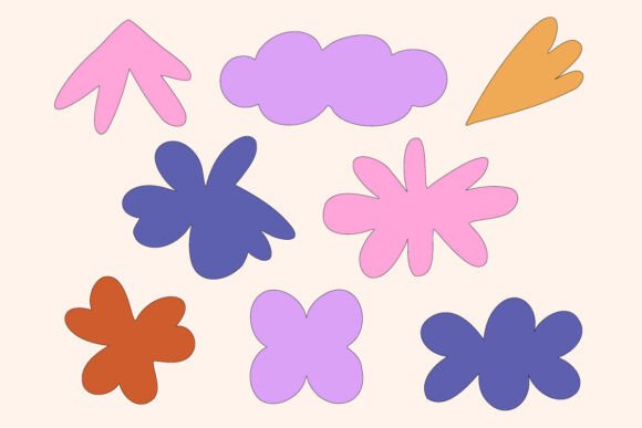 Download Hand Drawn Abstract Floral Shapes - Floral Collection