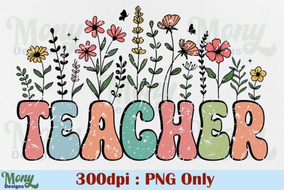 Download Retro Teacher PNG, Floral Flower Design - Floral Collection