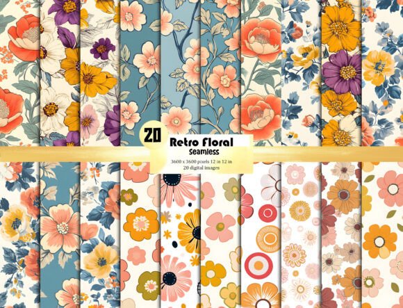 Download Retro Floral Background Pattern - Floral Collection