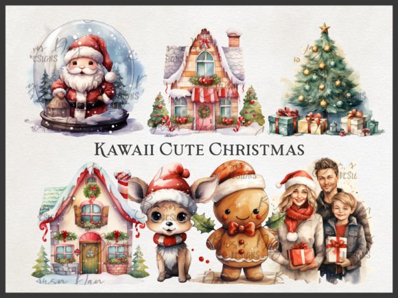 Download Kawaii Cute Christmas Clipart Bundle - Christmas clipart Collection