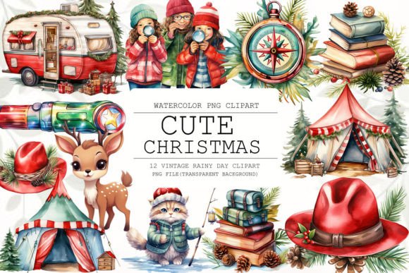 Download Cute Christmas Clipart Bundle - Christmas clipart Collection