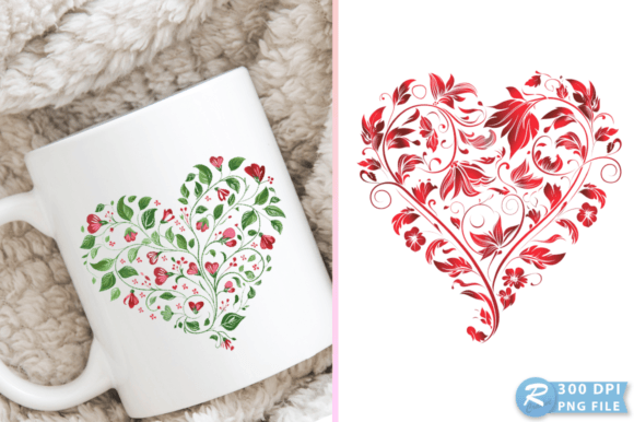 Download Valentine Floral Heart Illustration PNG - Floral Collection
