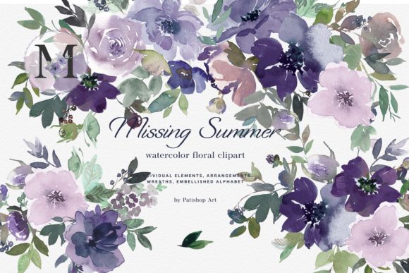Download Watercolor Floral Clipart Huge Set - Floral Collection