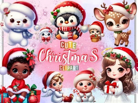 Download 64 Cute Christmas Clipart Bundle - Christmas clipart Collection