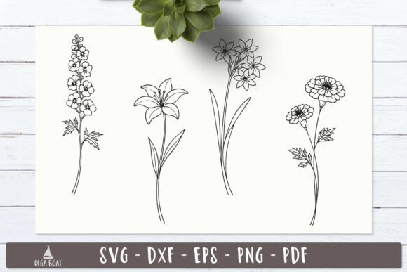 Download Garden SVG Floral Line Art Designs - Floral Collection