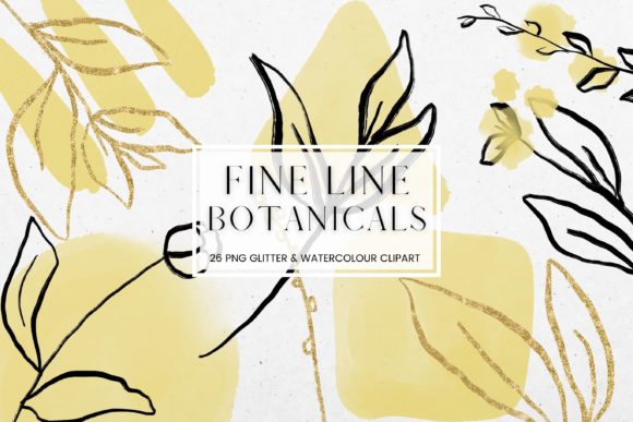 Download Fine Line Floral, Yellow Watercolour - Floral Collection