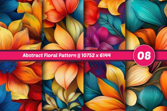 Download Abstract Floral Pattern || 08 Set - Floral Collection